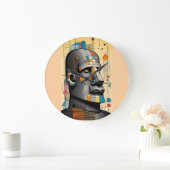 Moai - Ken Gage Tiki Art Große Wanduhr (Zuhause)