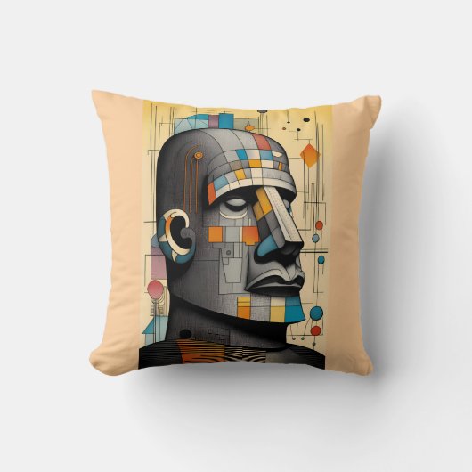 Moai - Ken Gage Tiki Art Kissen (Vorderseite)