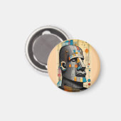 Moai - Ken Gage Tiki Art Magnet (Vorderseite/Rückseite)