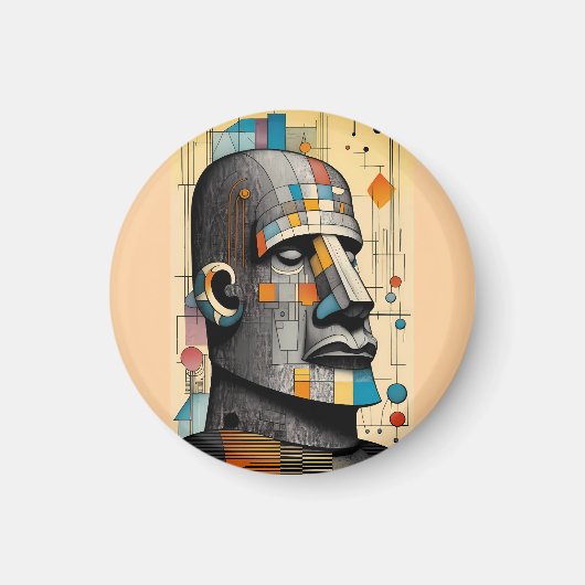 Moai - Ken Gage Tiki Art Magnet (Vorne)