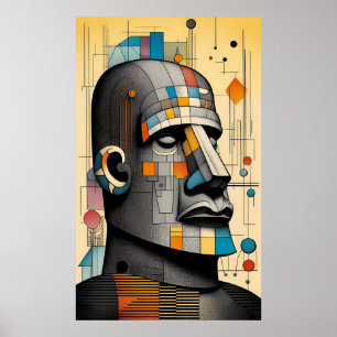 Moai - Ken Gage Tiki Art Poster