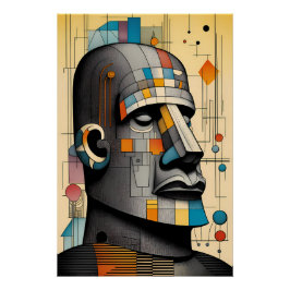 Moai - Ken Gage Tiki Art Poster
