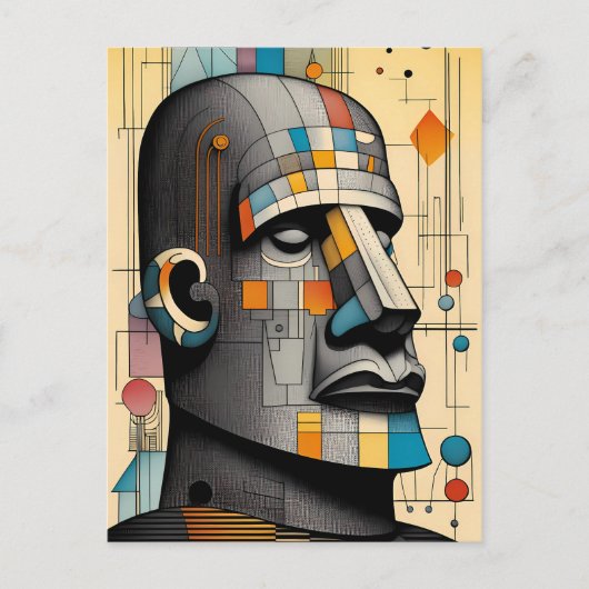 Moai - Ken Gage Tiki Art Postkarte (Vorderseite)