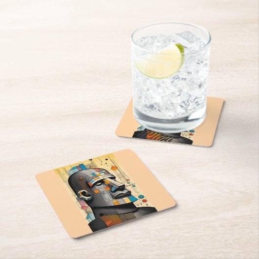 Moai - Ken Gage Tiki Art Rechteckiger Pappuntersetzer (Vor Ort)