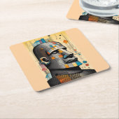 Moai - Ken Gage Tiki Art Rechteckiger Pappuntersetzer (angewinkelt)