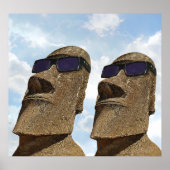 Moai mit Sonnenbrille - Poster (Vorne)