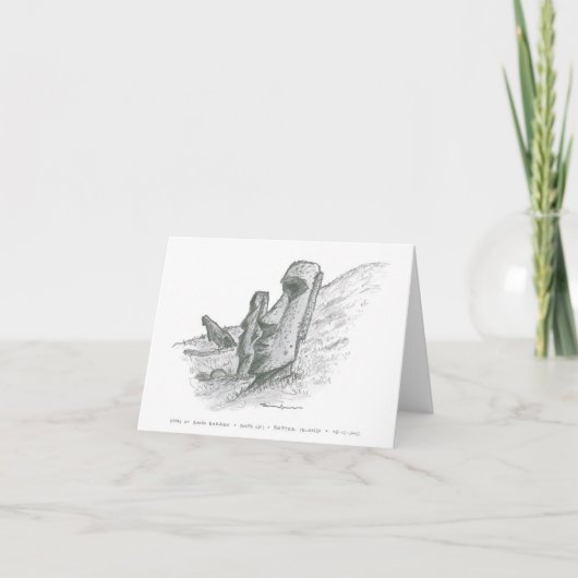 Moai, Osterinsel, Chile Karte (Vorderseite)