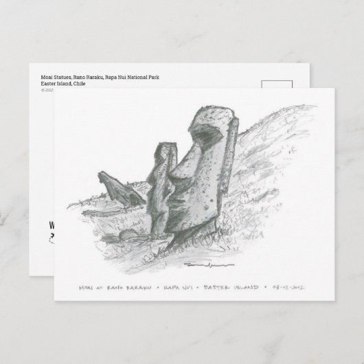 Moai, Osterinsel, Chile Postkarte (Vorne/Hinten)