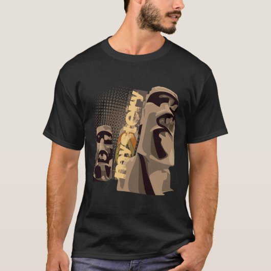 Moai - Schwarzes T-Shirt (Vorderseite)