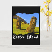 Moai Statue Easter Island  Karte (Gelbe Blume)