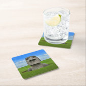 Moai Statue Osterinsel Reisetourismus Denkmal Rechteckiger Pappuntersetzer (Vor Ort)