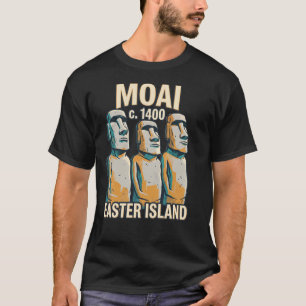 Moai-Statuen Osterinsel Chile Vintage Reise Po T-Shirt