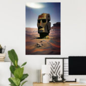 Moai von Mars Wombott Poster (Heimbüro)