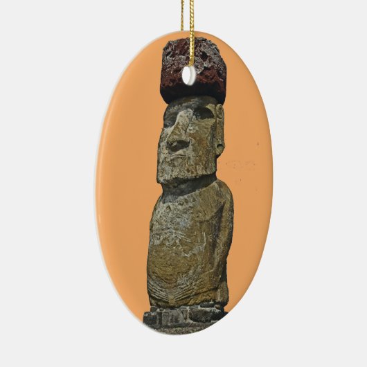 Moai Weihnachtsverzierung 1 Keramikornament (Rechts)