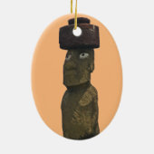 Moai Weihnachtsverzierung 1 Keramikornament (Hinten)