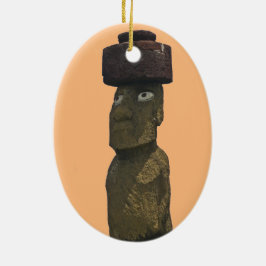 Moai Weihnachtsverzierung 1 Keramikornament