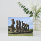 Moais auf Osterinsel, Chile Postkarte (Stehend Vorderseite)