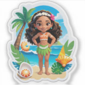 Moana’s Island Birthday Vibes! Aufkleber (Vorderseite)