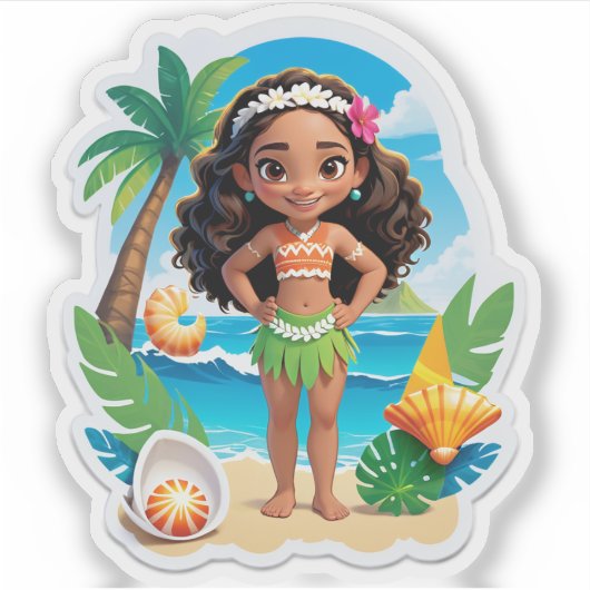 Moana’s Island Birthday Vibes! Aufkleber (Vorderseite)