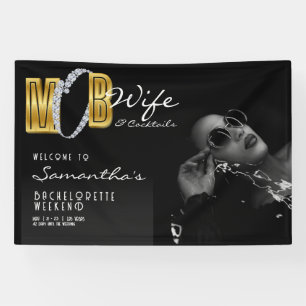 Mob Ehefrau & Cocktails Black Bach Junggeselinnen- Banner