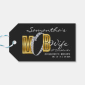 Mob Ehefrau & Cocktails Black Bach Junggeselinnen- Geschenkanhänger (Rückseite Horizontal)