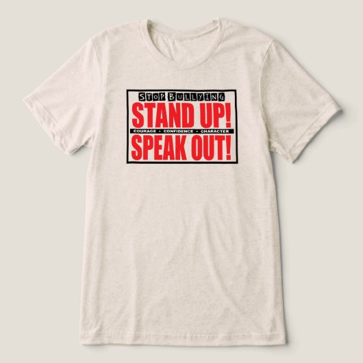 Mobbing stoppen - Steh auf, Sprich aus Tri-Blend Shirt (Design Vorderseite)