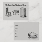 Möbel Antike Restaurierung Zyklusreparatur Visitenkarte (Vorne/Hinten)
