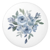 Möbel aus blau-grünen Blume Keramikknauf (Vorderseite)