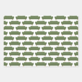 Möbel aus dem Mittelalter in Grünpapier Geschenkpapier Set (Vorderseite)