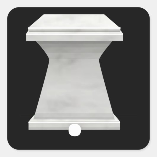 Möbel aus glattem Marmor Quadratischer Aufkleber (Vorderseite)