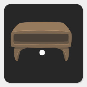 Möbel aus Glitch, die auf der modernen Seite angeb Quadratischer Aufkleber