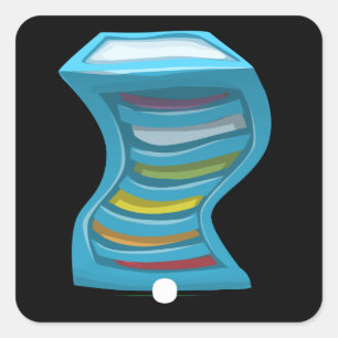 Möbel aus Glitch mit Wirblen, mehrfarbigen Fußgäng Quadratischer Aufkleber