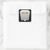 Möbel aus Glitch, weißes Museum Quadratischer Aufkleber (Tasche)