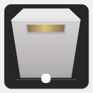 Möbel aus Glitch, weißes Museum Quadratischer Aufkleber