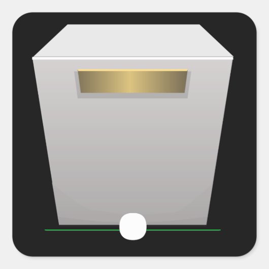 Möbel aus Glitch, weißes Museum Quadratischer Aufkleber (Vorderseite)