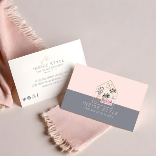 Möbel Dekoration Stilvolle Zuhause-Staging Pink &  Visitenkarte