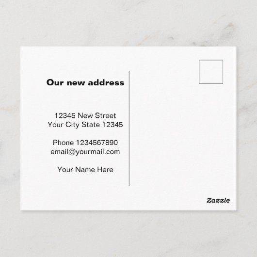 Möbel, die Postkarten verschieben, für neue Adress (Rückseite)