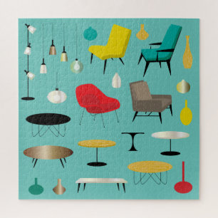Möbel für Häuser im Mid-Century-Modern-Stil Puzzle