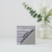Möbel für Holzbauer Vintage, graue Holzlatten Quadratische Visitenkarte (Stehend Vorderseite)