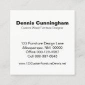 Möbel für Holzbauer Vintage Holzlatten Quadratische Visitenkarte (Rückseite)