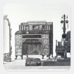 Möbel im griechischen Stil Quadratischer Aufkleber