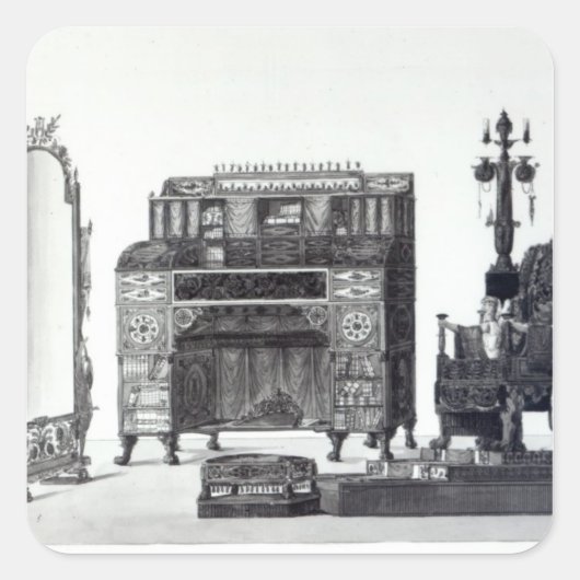 Möbel im griechischen Stil Quadratischer Aufkleber (Vorderseite)