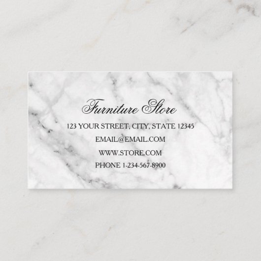 Möbel Store Rabatt Verkauf Visitenkarte (Rückseite)