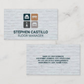 Möbel-Symbole | Ziegelmauer Visitenkarte (Vorne/Hinten)