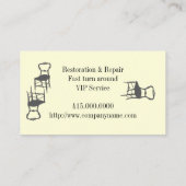 Möbel und antike Reparatur und Restaurierung Visitenkarte (Rückseite)