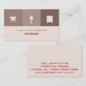 MöbelDesigner Sitzecke Dekoration Living Zuhause Visitenkarte (Vorne/Hinten)