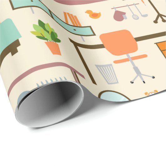 Möbelmuster Geschenkpapier (Rolleneckpunkt)