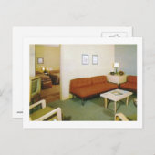 Möbelsaal Mitte des Jahrhunderts Räume Retro Postkarte (Vorne/Hinten)