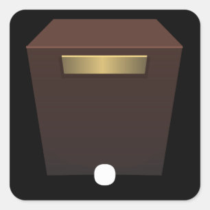 Möbelstücke aus Glitch, ein Mahagoni-Museum Quadratischer Aufkleber