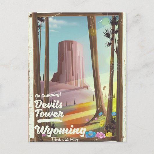 Möbelturm, Wyoming Vintages Camping drucken. Postkarte (Vorderseite)
